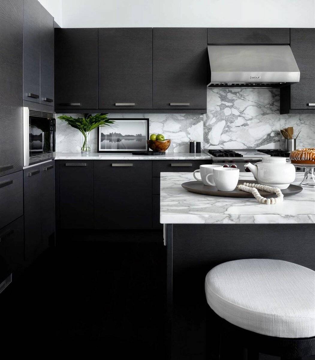 Кухня в черно-белом стиле: советы и варианты дизайна (91 фото)
