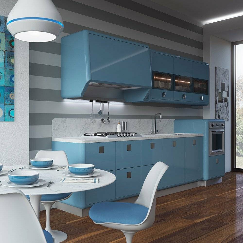 Голубая кухня в интерьере: фото лучших идей дизайна кухни в голубых тонах