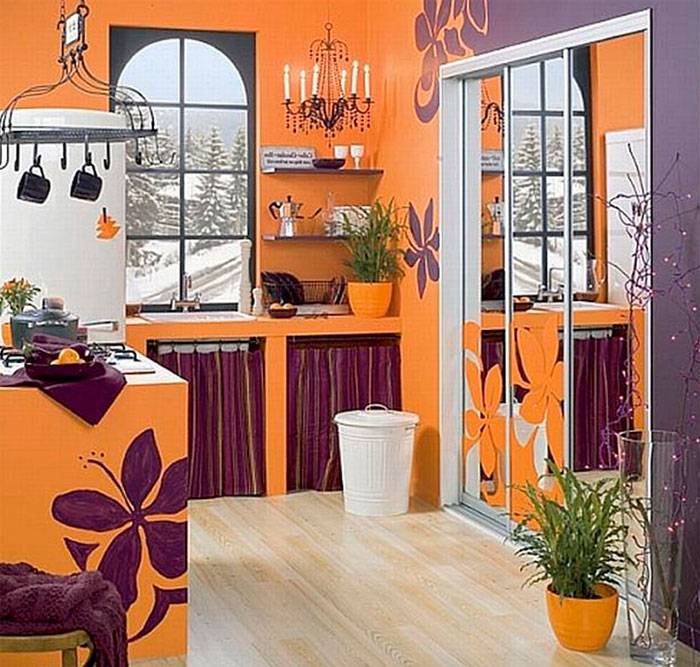 Дизайн кухни оранжевого цвета: реальные фото примеры