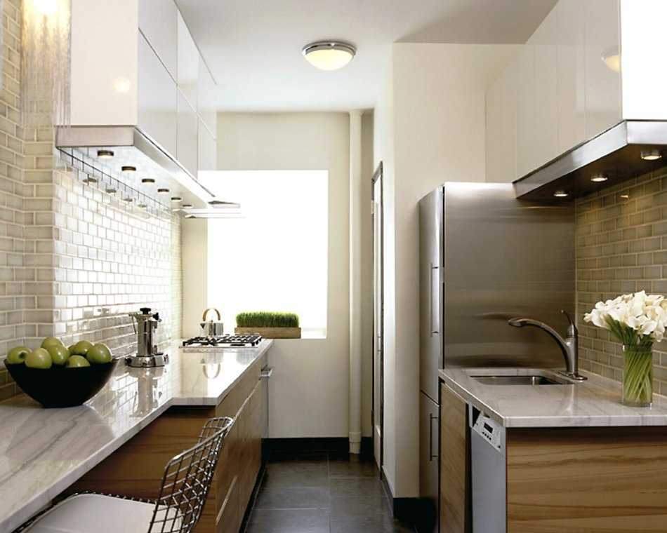 Узкая кухня – грамотная планирована, фото лучших дизайн-проектов