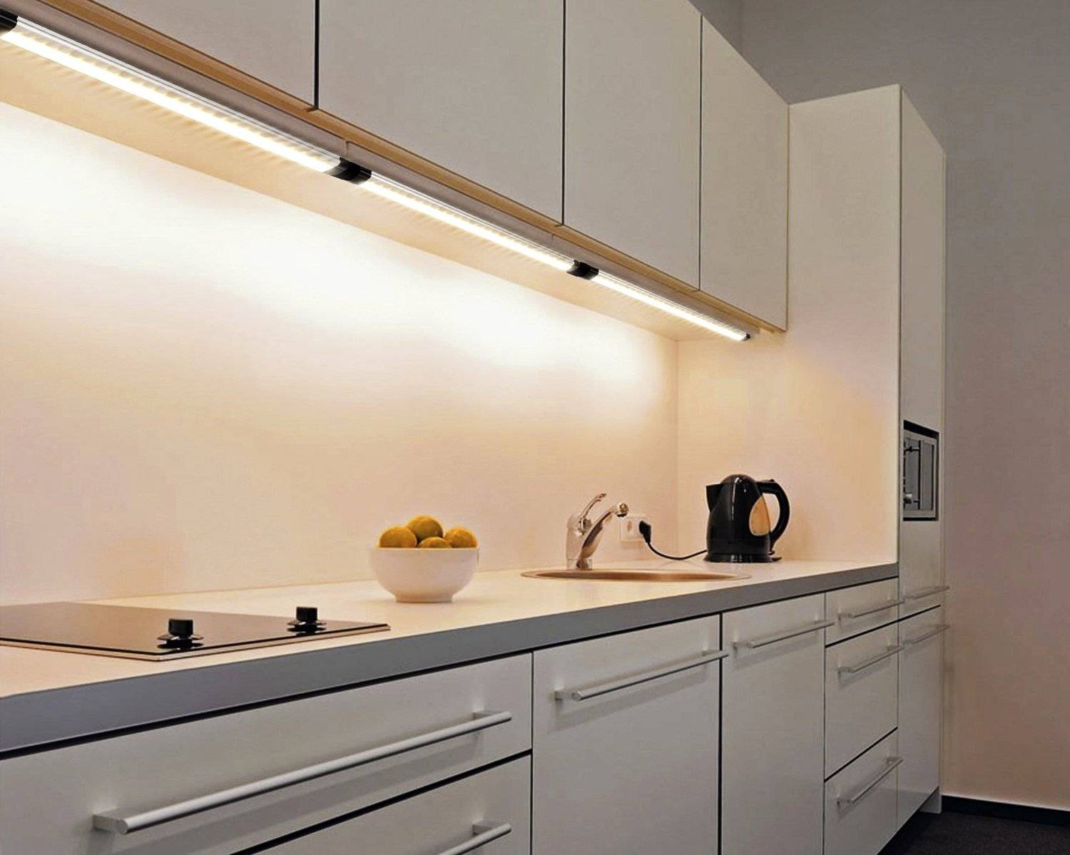 Как сделать подсветку на кухне под шкафчиками для рабочей зоны (инструкция+видео)