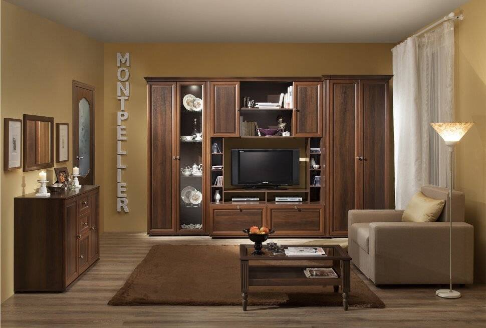 Красивая мебельная стенка для гостиной: 3 стилевых направления