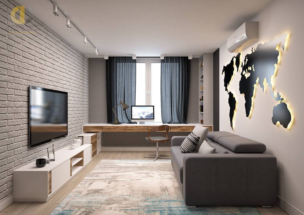 Гостиная в стиле лофт: 100 фото идей дизайна интерьера в квартире, спальня-гостиная