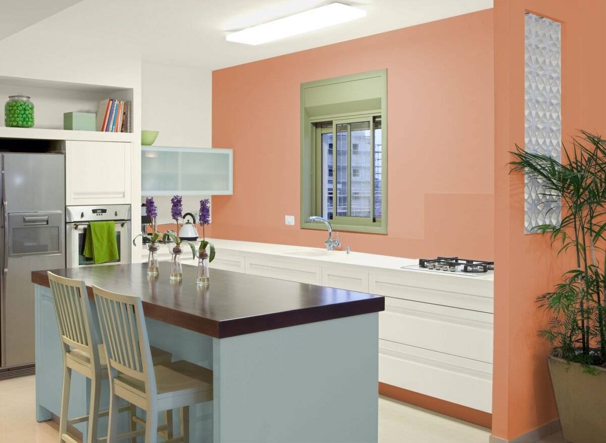 Персиковая кухня, благоприятные оттенки для удачного дизайна в разных стилях, особенности и преимущества персиковой палитры - 17 фото