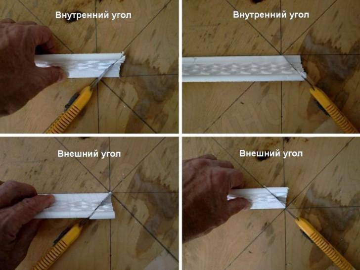 Как резать потолочный плинтус: углы внутренний и внешний, стуслом, схема, сколько градусов