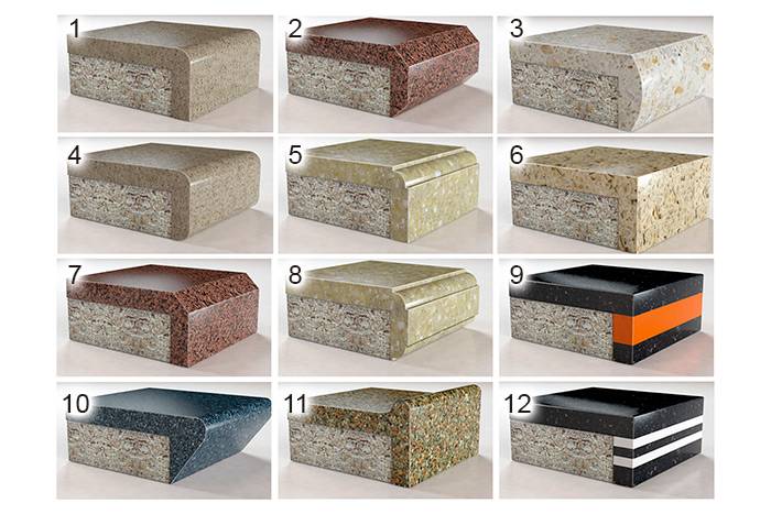 Обзор различных видов столешниц из искусственного камня.