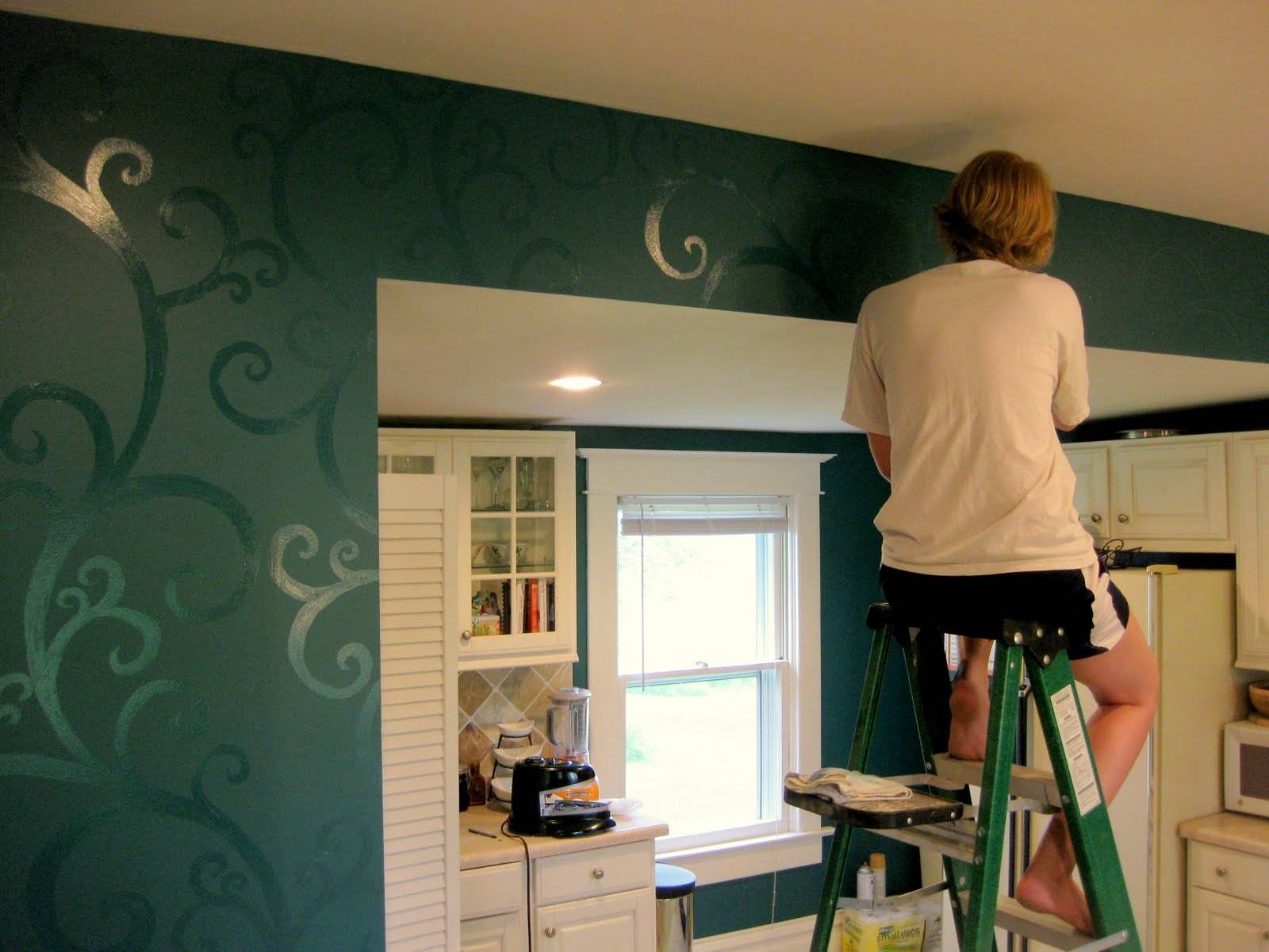 Как покрасить стены на кухне