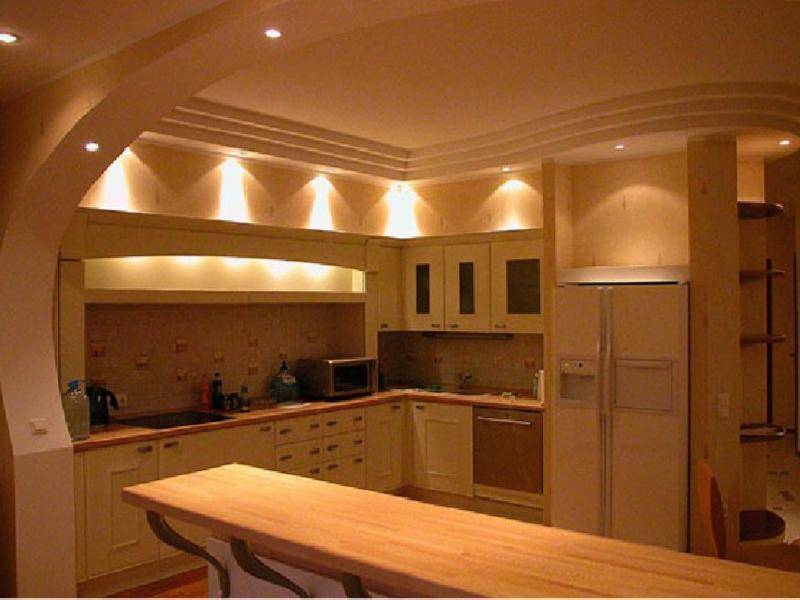 Дизайн, фото потолков из гипсокартона на кухне, монтаж своими руками