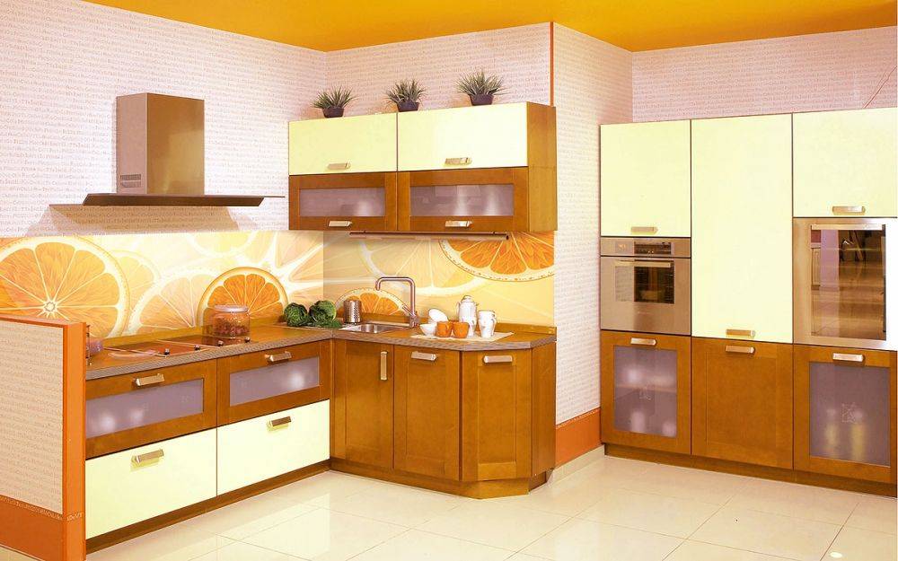 Апельсиновая кухня, дизайн кухни цвета мандарин, 50 фото готовых проектов