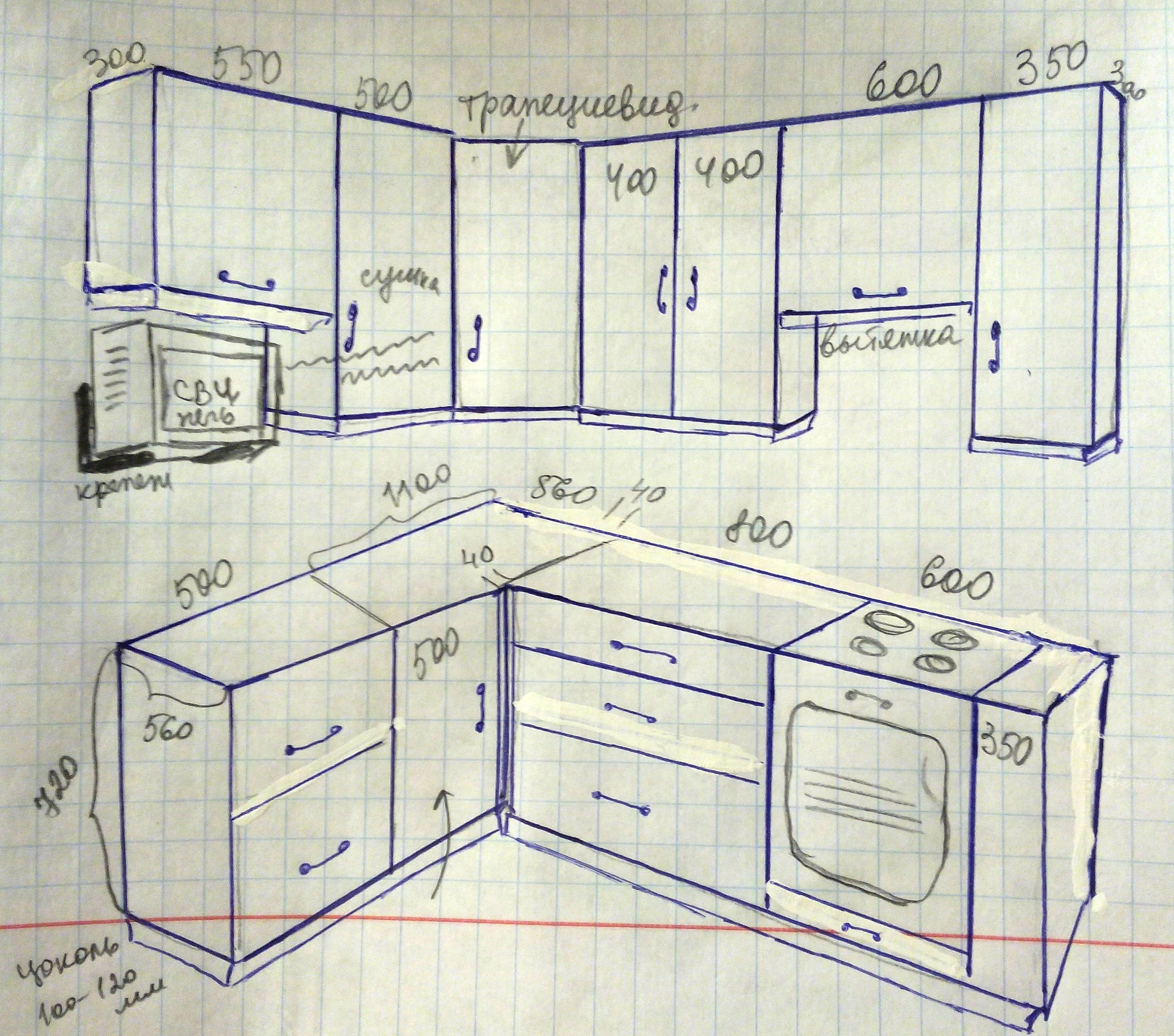 Кухня своими руками: пошаговая инструкция по изготовлению мебели, чертежи кухонного гарнитура