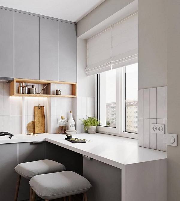 Подоконник столешница на кухне: использование окна в интерьере гарнитура