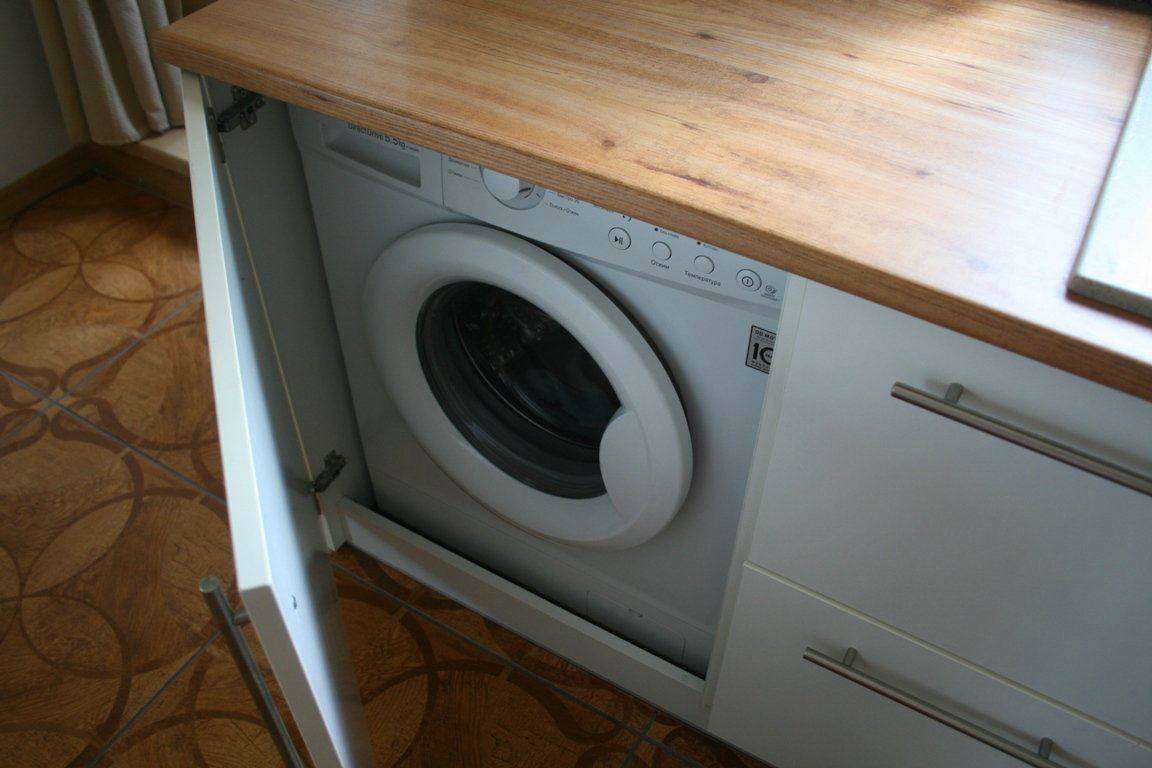 Встраиваемые стиральные машины под столешницу — виды и размеры, особенности монтажа
