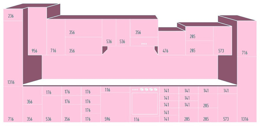 Размеры фасадов для кухни: таблицы стандартных и типовых габаритов, фото, видео инструкция
