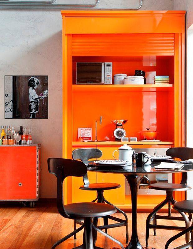 Оранжевая кухня. дизайн кухни с оранжевым прикосновением!