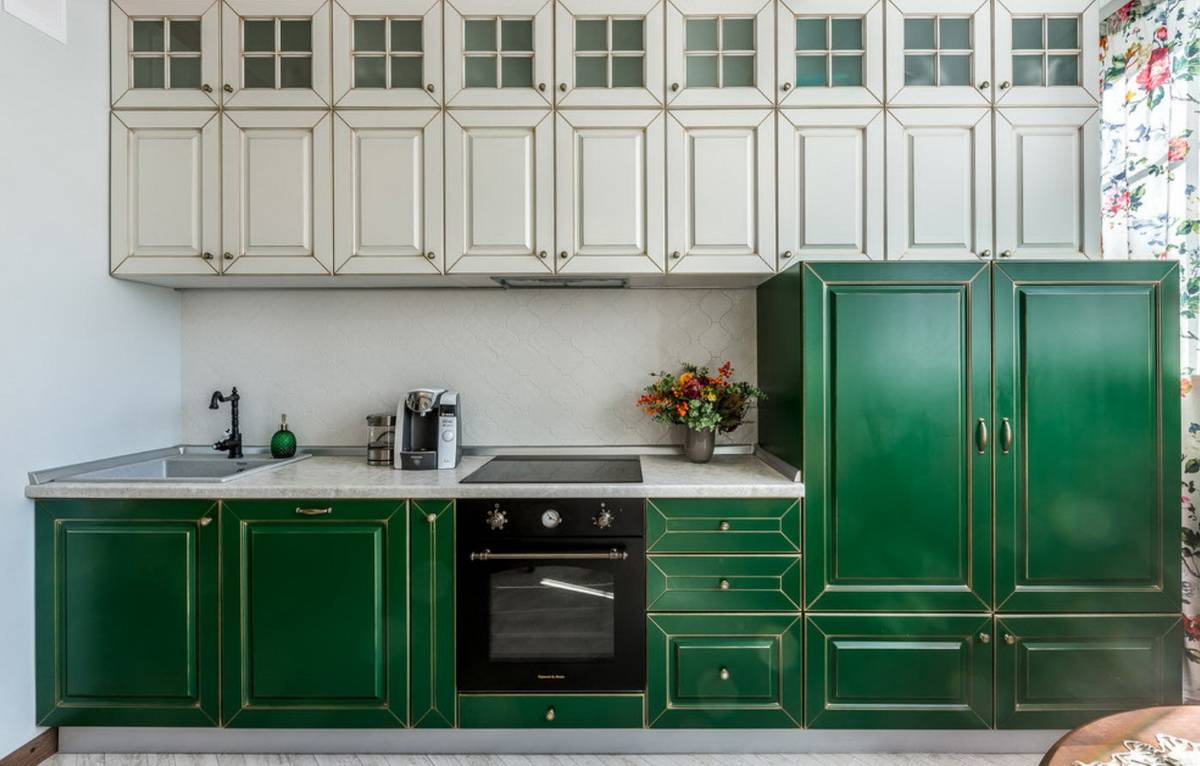 Зеленая кухня: реальные фото примеры кухни зеленого цвета