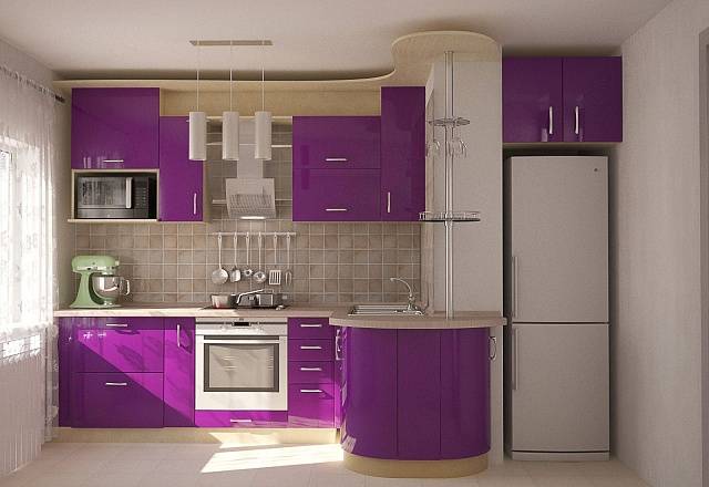 Сиреневая кухня: особенности дизайна интерьера, сочетание фиолетового оттенка с другими цветами
