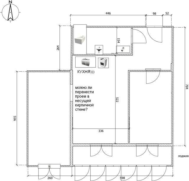 Перенос кухни в коридор - особенности дизайна кухни, совмещенной с прихожей; пюсы и минусы такой планировки; выбор отделочных материалов для пола, стен и потолка; как зонировать пространство - физическое зонирование, световое, контрастное