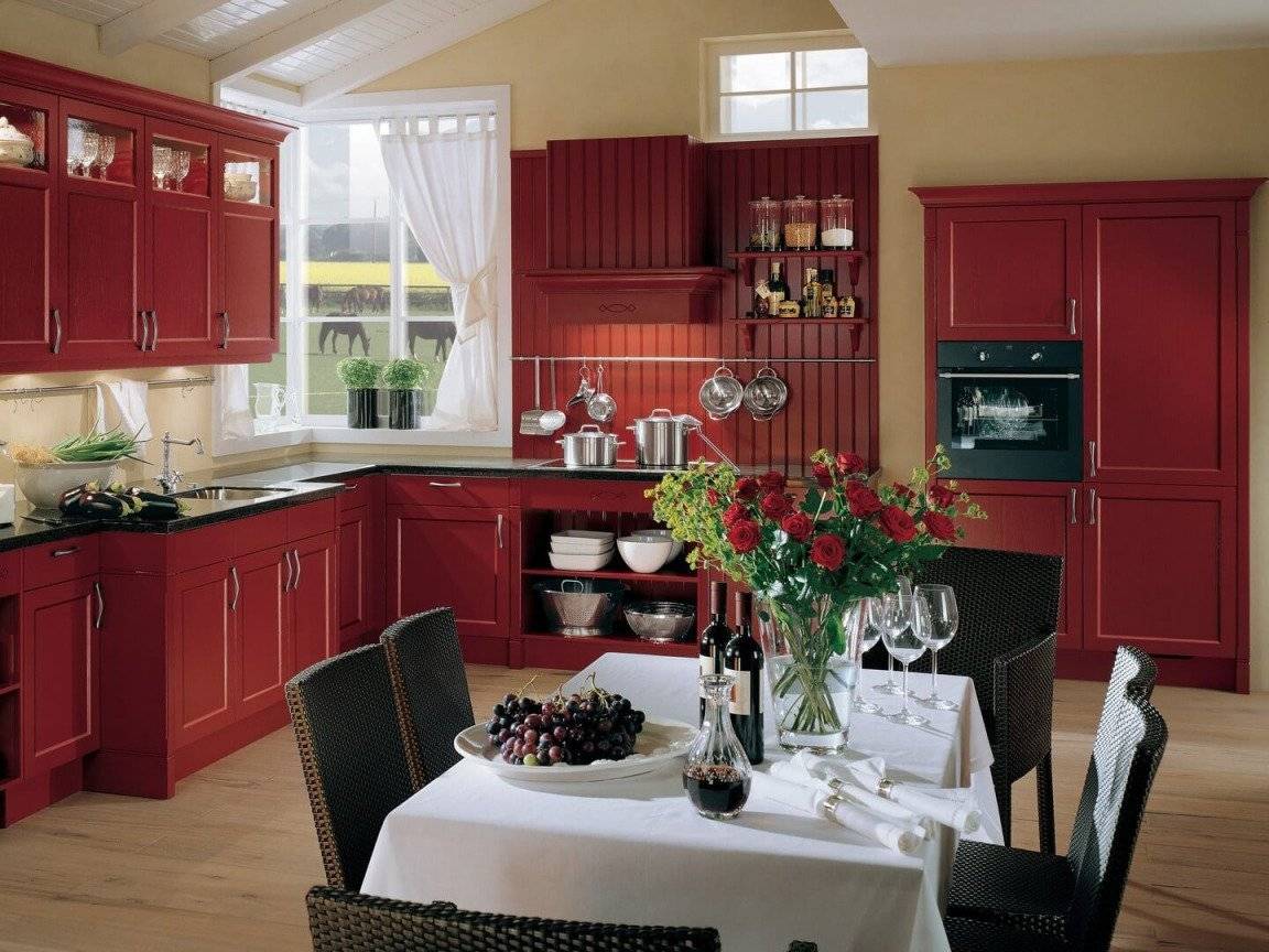 Бордовый цвет в интерьере кухни - 78 фото красивых идей дизайна