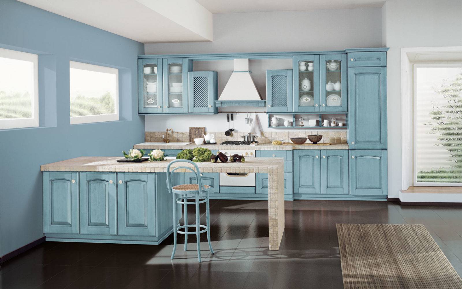 Дизайн голубой кухни: 170+ (фото) интерьеров и их сочетаний