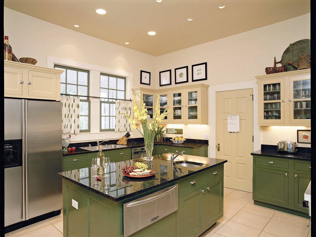 Оливковый цвет в интерьере кухни — стильное оформление в мягких тонах (89 фото)