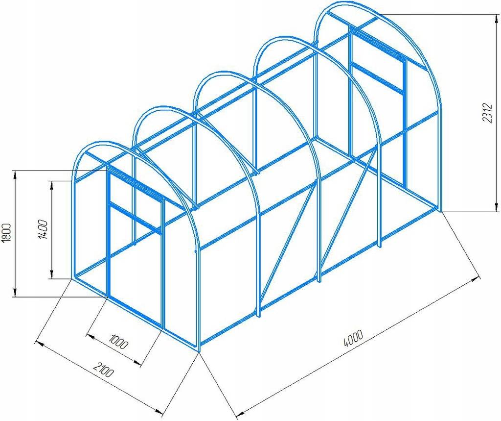 Размеры теплицы из поликарбоната - стандартные габариты, оптимальные, парники шириной 2 метра, нестандартные, фото