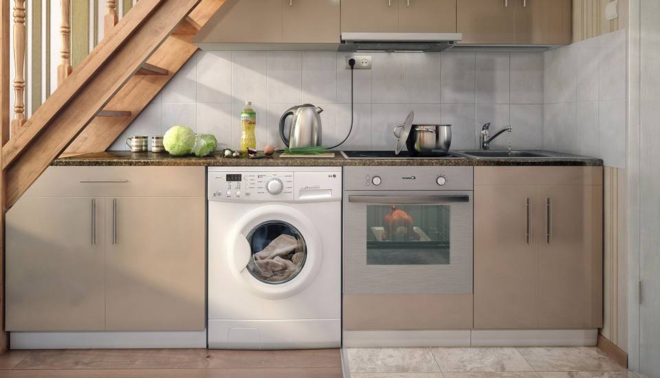 Как установить стиральную машину на кухне – правила и советы
