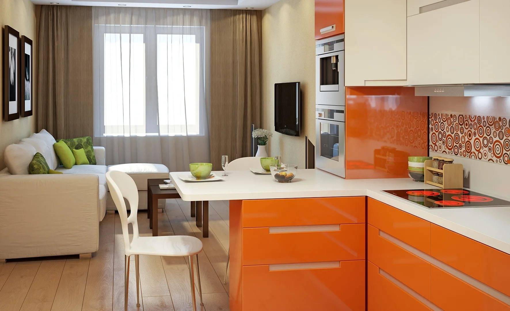 Дизайн кухни-гостиной площадью 18 кв. м: как удобно организовать многофункциональное пространство
