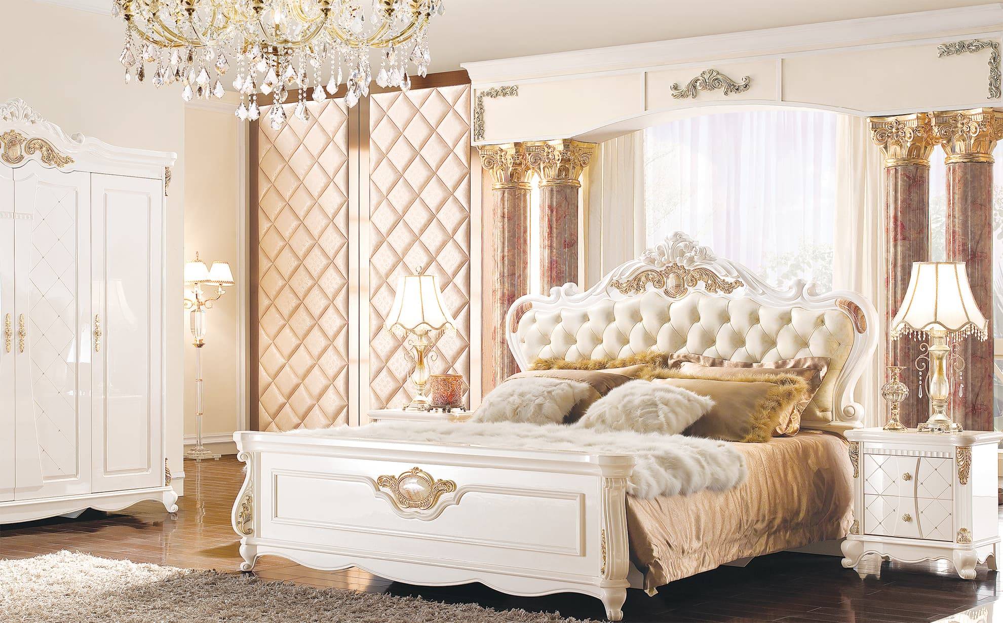 Спальни из массива дерева в классическом стиле