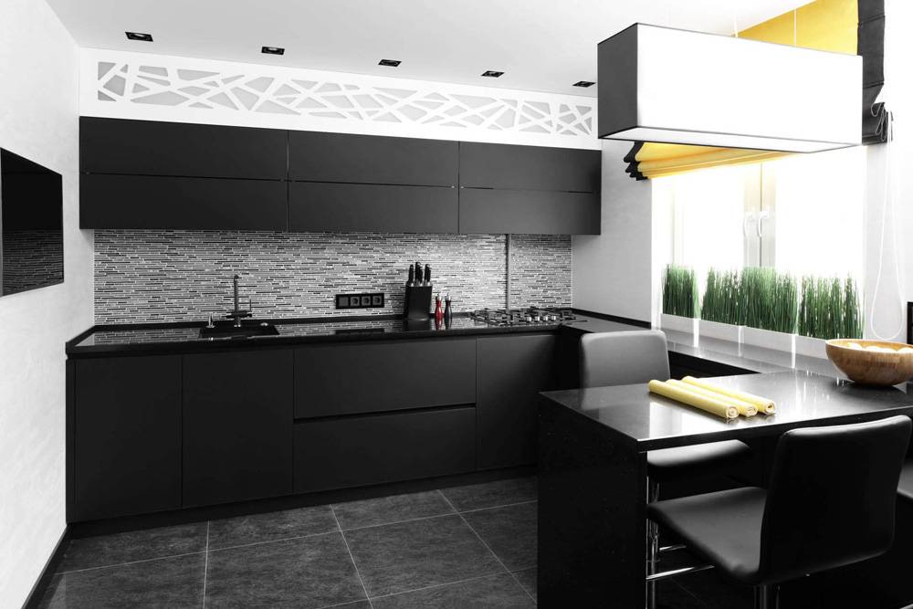 Чёрная кухня: 122 фото дизайна, 6 стилей интерьера, сочетания с другими цветами