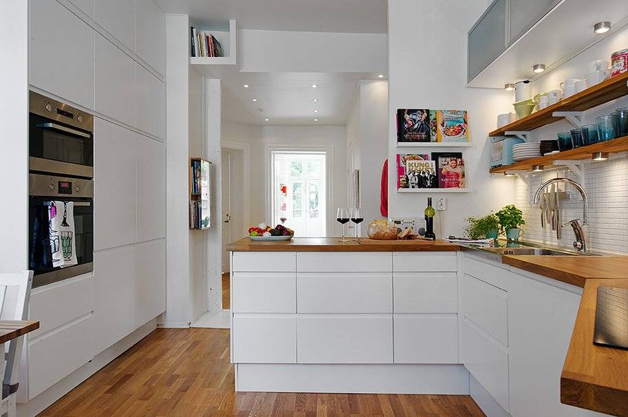 Белая кухня с деревянной столешницей: 70 лучших реализаций в стиле контемпорари, кантри и минимализм — дом&стройка
