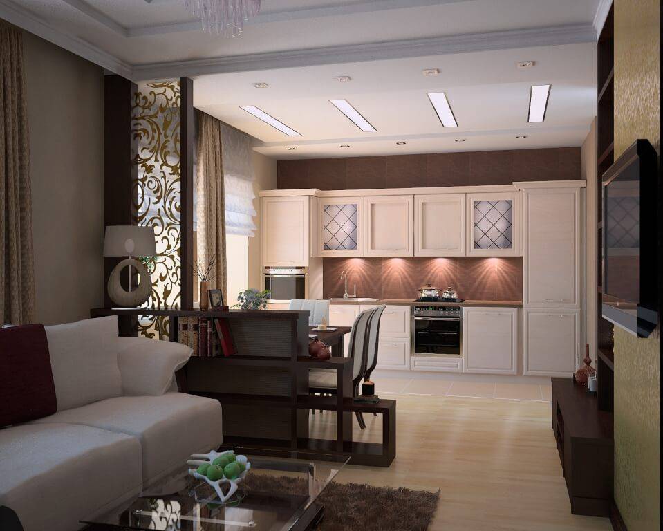 Кухня-гостиная 18 кв. м дизайн фото: студия совмещенная, планировка метров, проекты интерьера зала