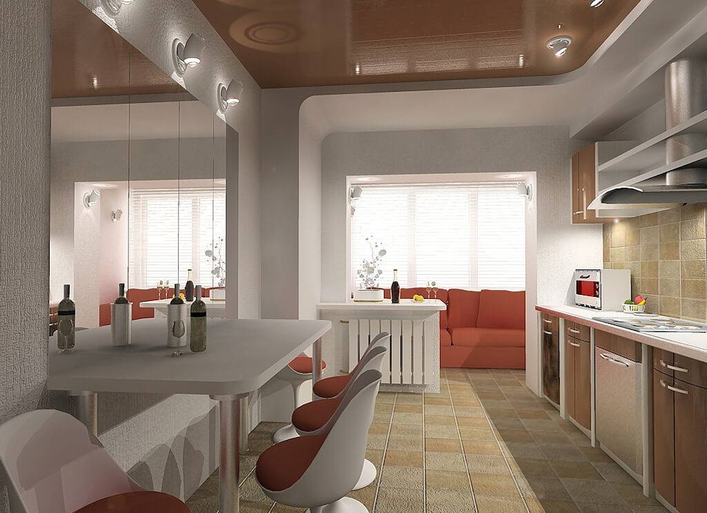 Дизайн кухни, совмещенной с балконом: фото, идеи планировки и оформления интерьера