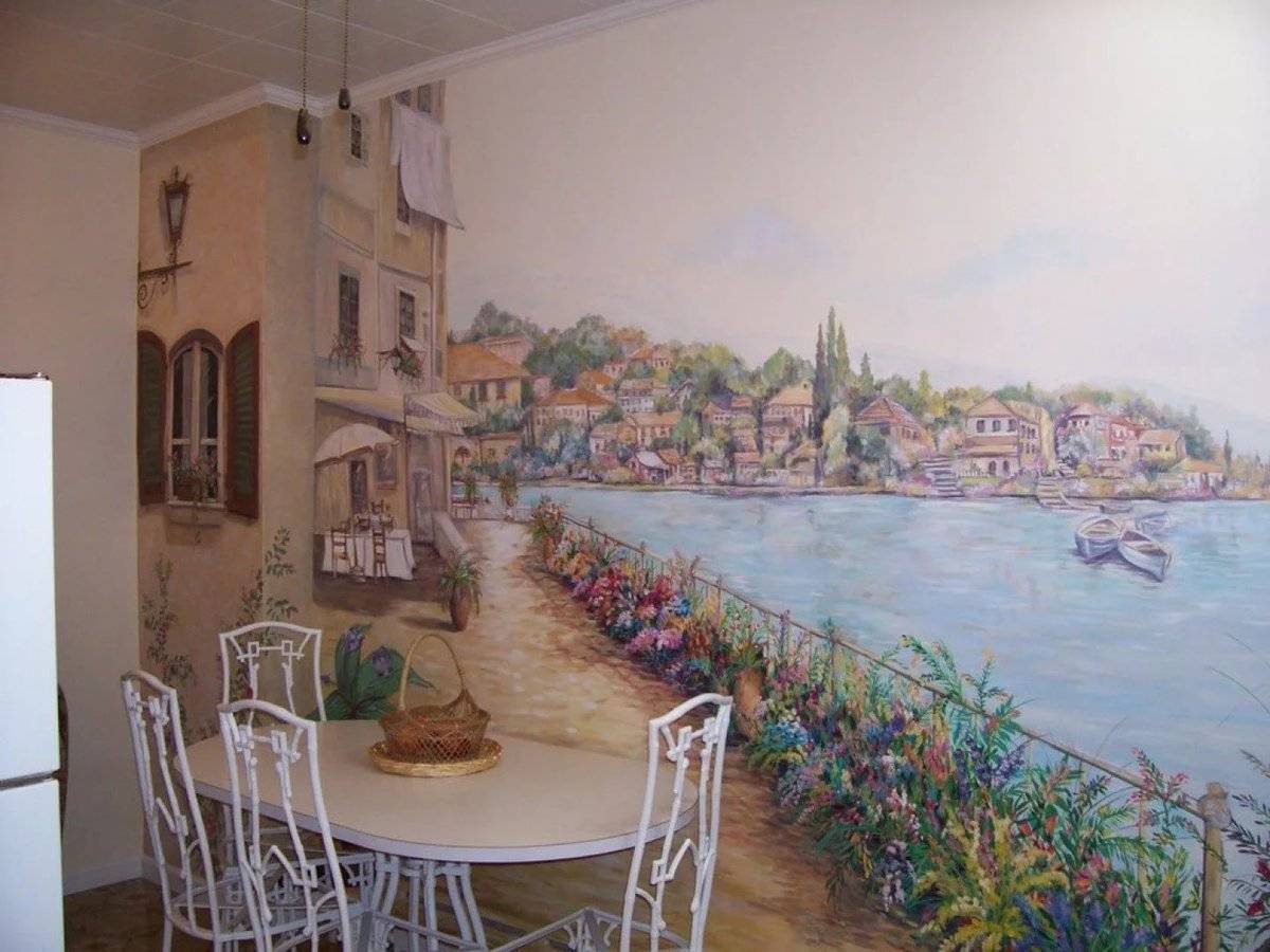 Рисунки фотообоев. Фреска на стену на кухню. Роспись стен. Роспись в интерьере кухни. Роспись на стене в интерьере кухни.