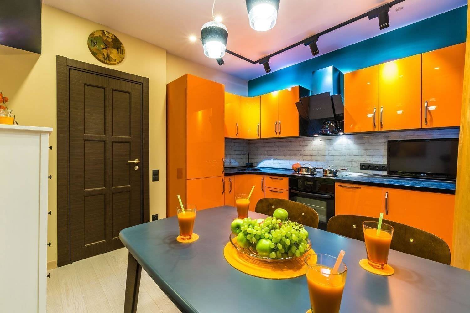 Оранжевая кухня: 100 фото дизайна интерьера и кухонных гарнитуров