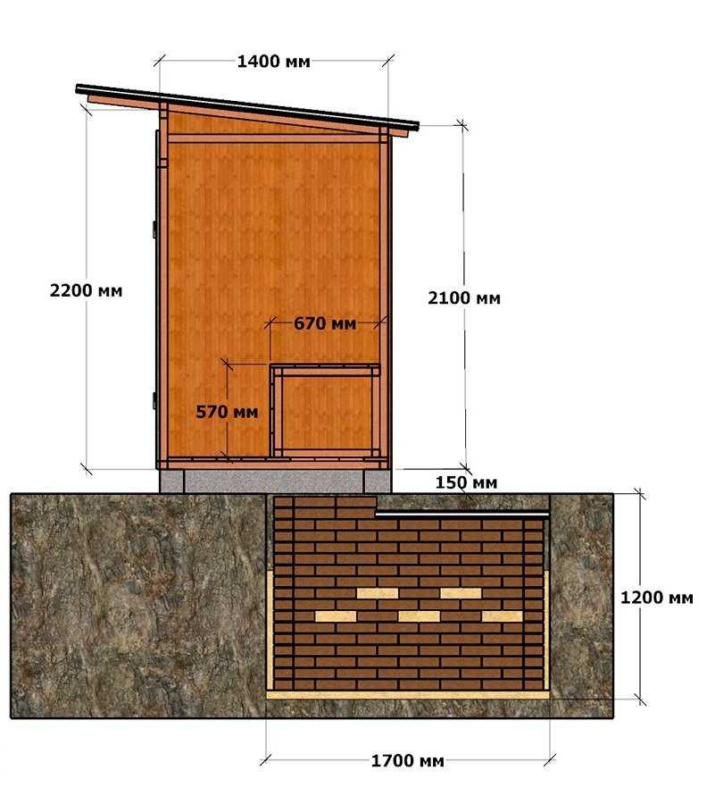 Схема как построить туалет на даче