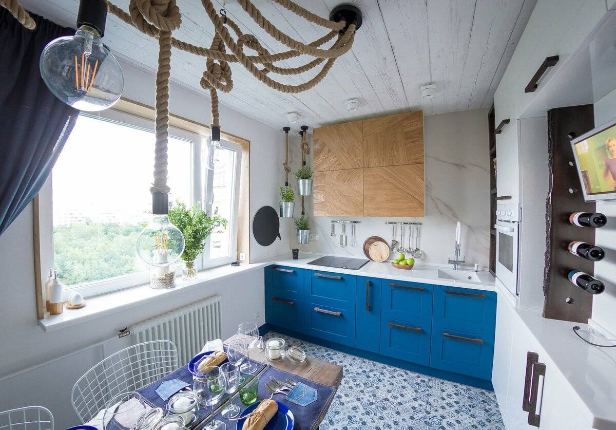 Кухня в морском стиле - 89 фото лучших дизайнерских решений