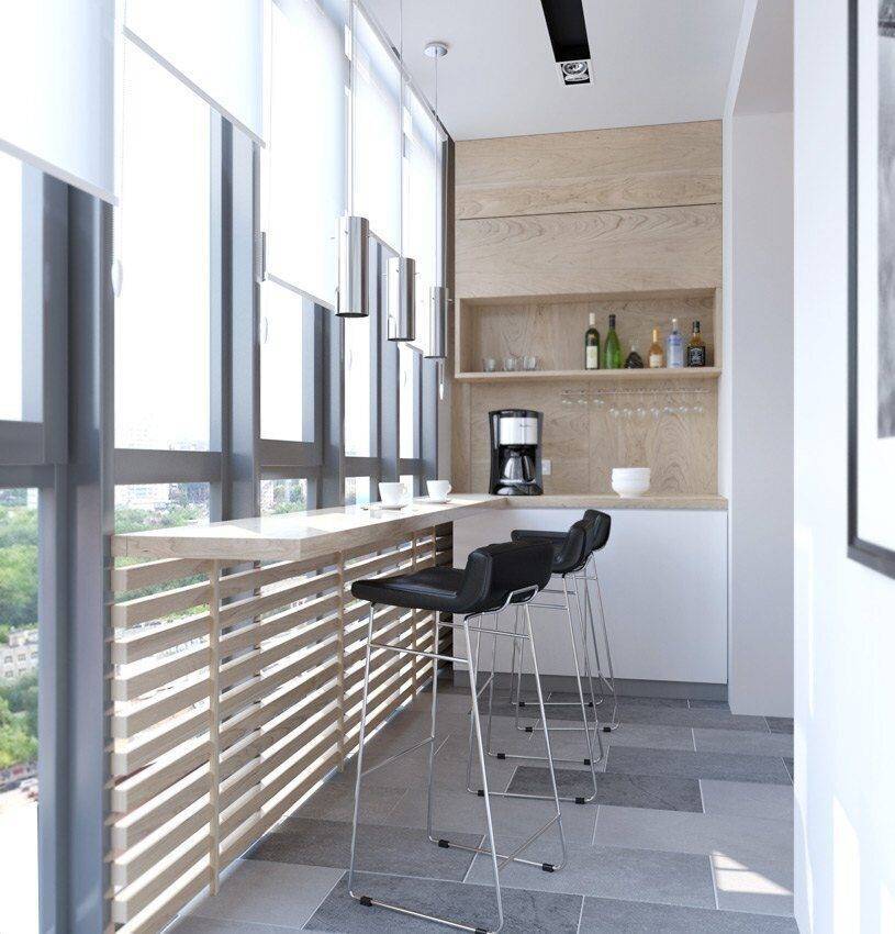 Барная стойка на балконе или лоджии: фото, современные идеи в интерьере кухни