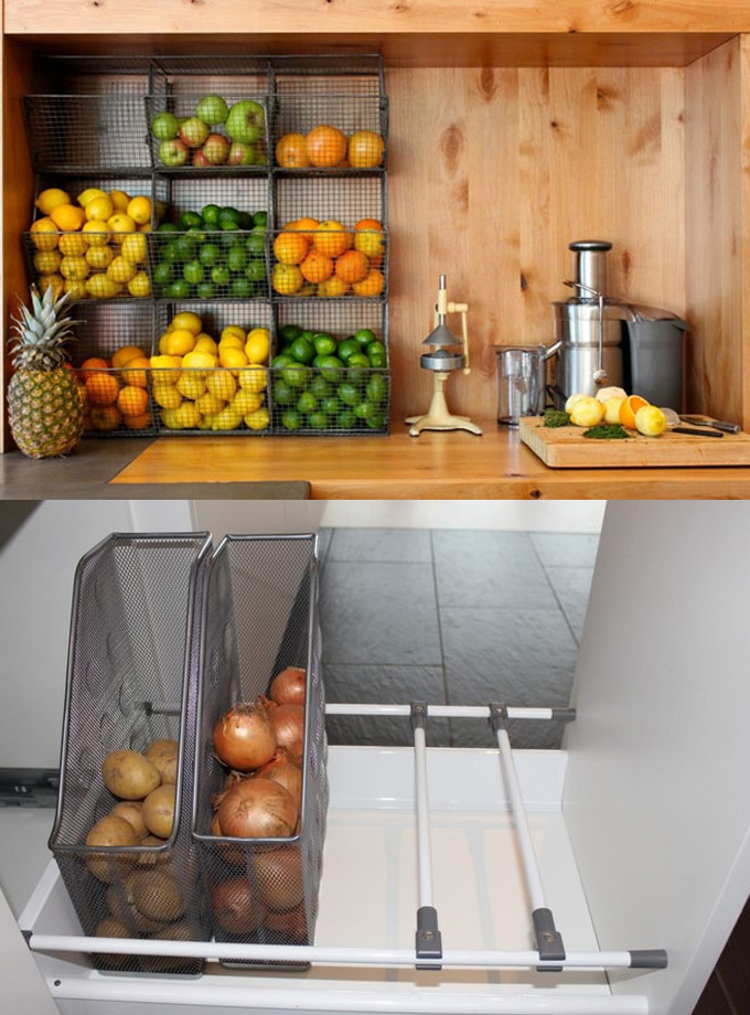 Шкаф для овощей и фруктов: виды систем хранения для кухни | фото