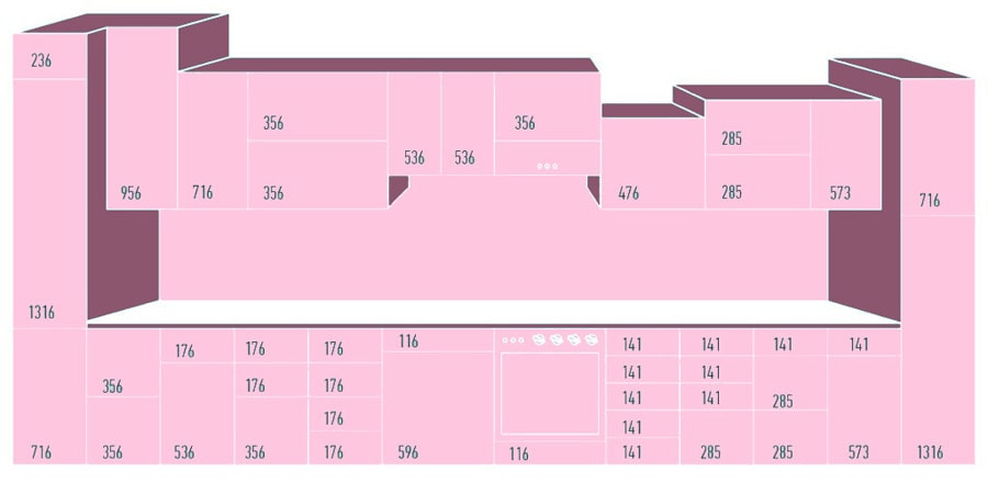  фасадов для кухни: стандартные (таблица), как рассчитать самому