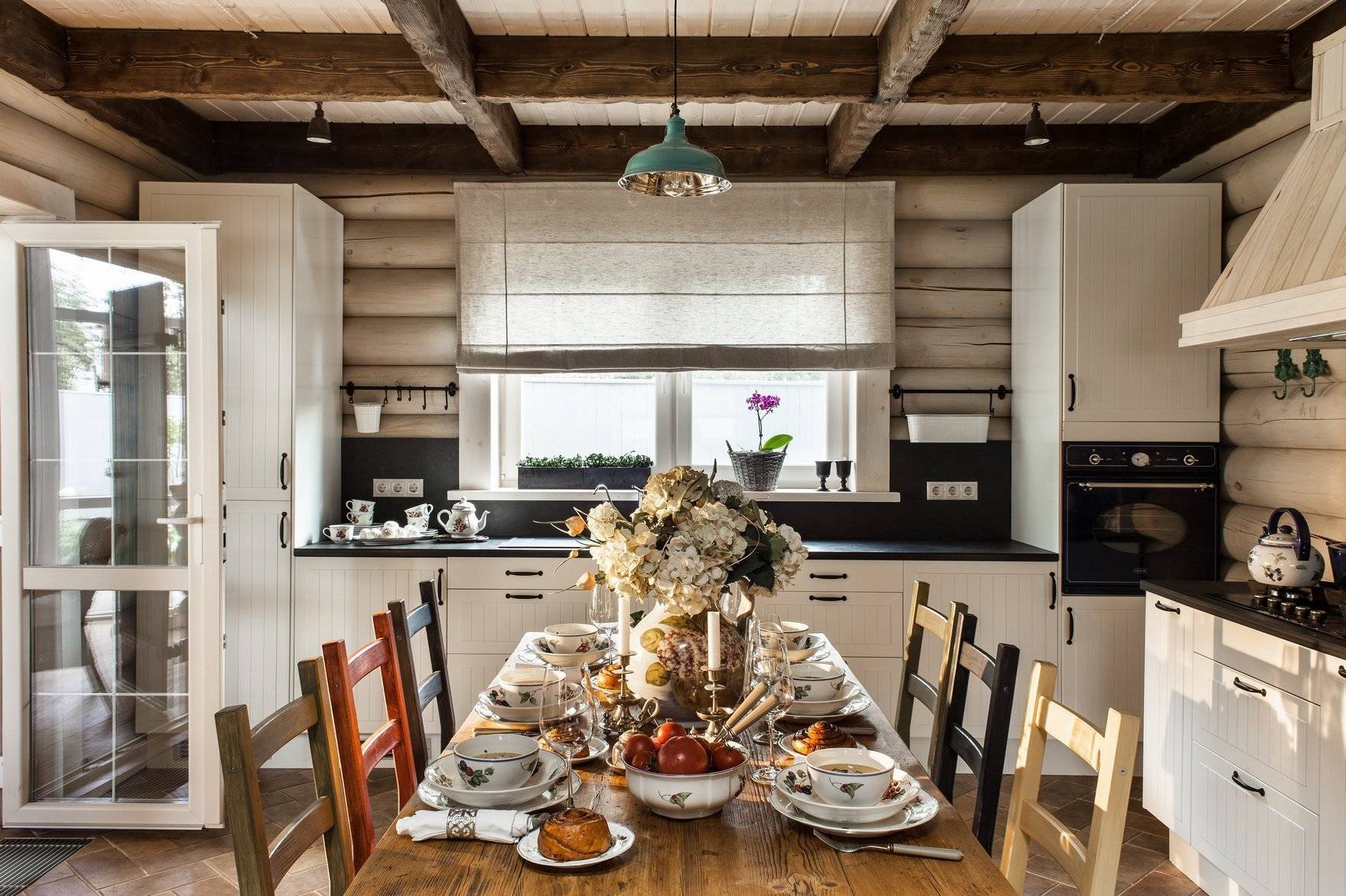 Кухня в деревянном доме — отделка, оформление, фото дизайна