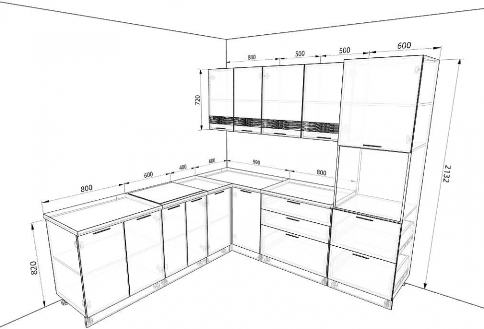 Как правильно варьировать стандартными размерами кухонных шкафов